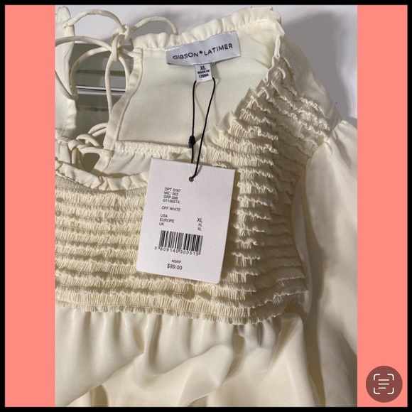 NWT GIBSON LATIMER CREAM/IVORY LONG SLEEVE BLOUSE Sz XL - Picture 2 of 11